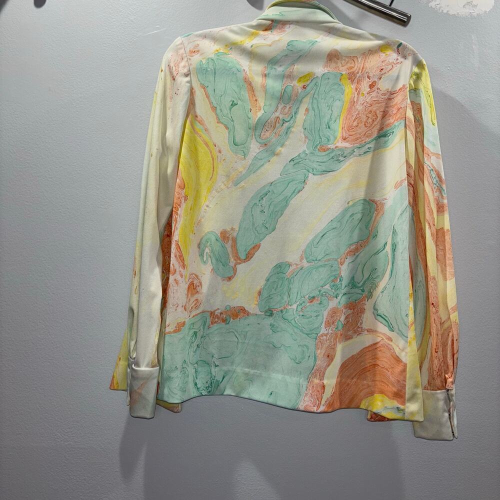 Vintage 1970s Don Louis España Watercolor Maxi Dress Set w/ Jacket - Size US 10 - Picture 12 of 15